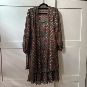 Vintage Cattiva Floral Dress and Jacket Set